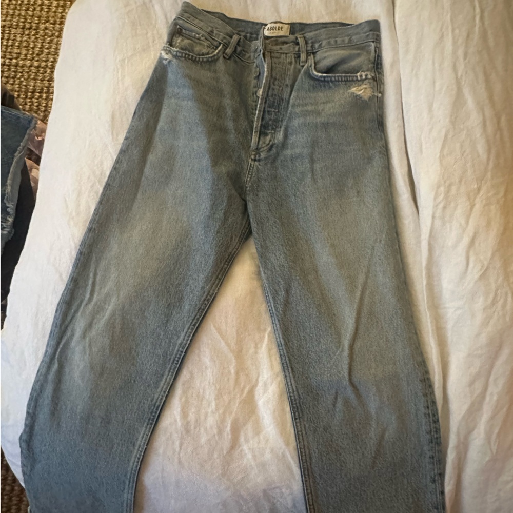 Agolde Light Blue Denim High-Rise Jeans